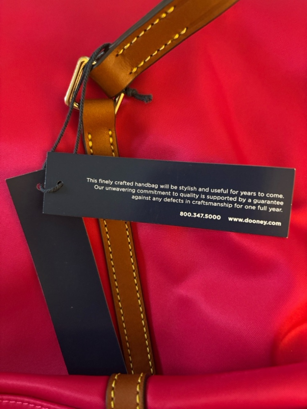 Dooney & Bourke Wayfarer Nylon Zip Tote Fuchsia accents Brown leather Trim NWT - Picture 9 of 12